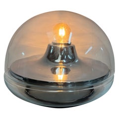 A sensational Ve Art space age design dome glass & chrome table lamp