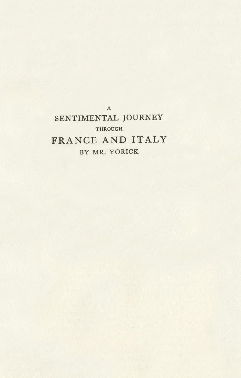Anglais Un voyage Sentimental à travers la France et l'Italie par M. Yorick (Laurence Stern) en vente