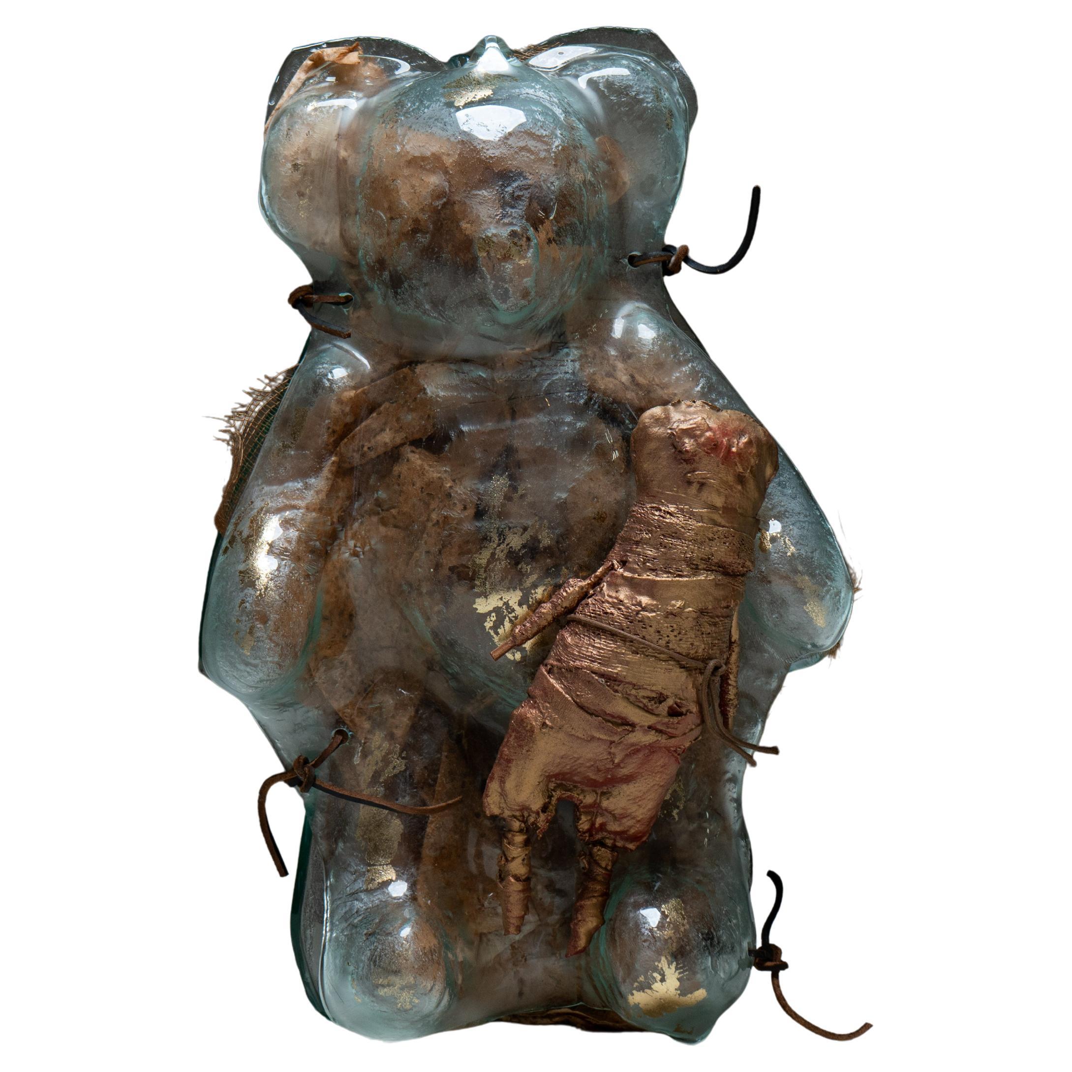 A Serge Mansau Vintage Glass Teddy Bear