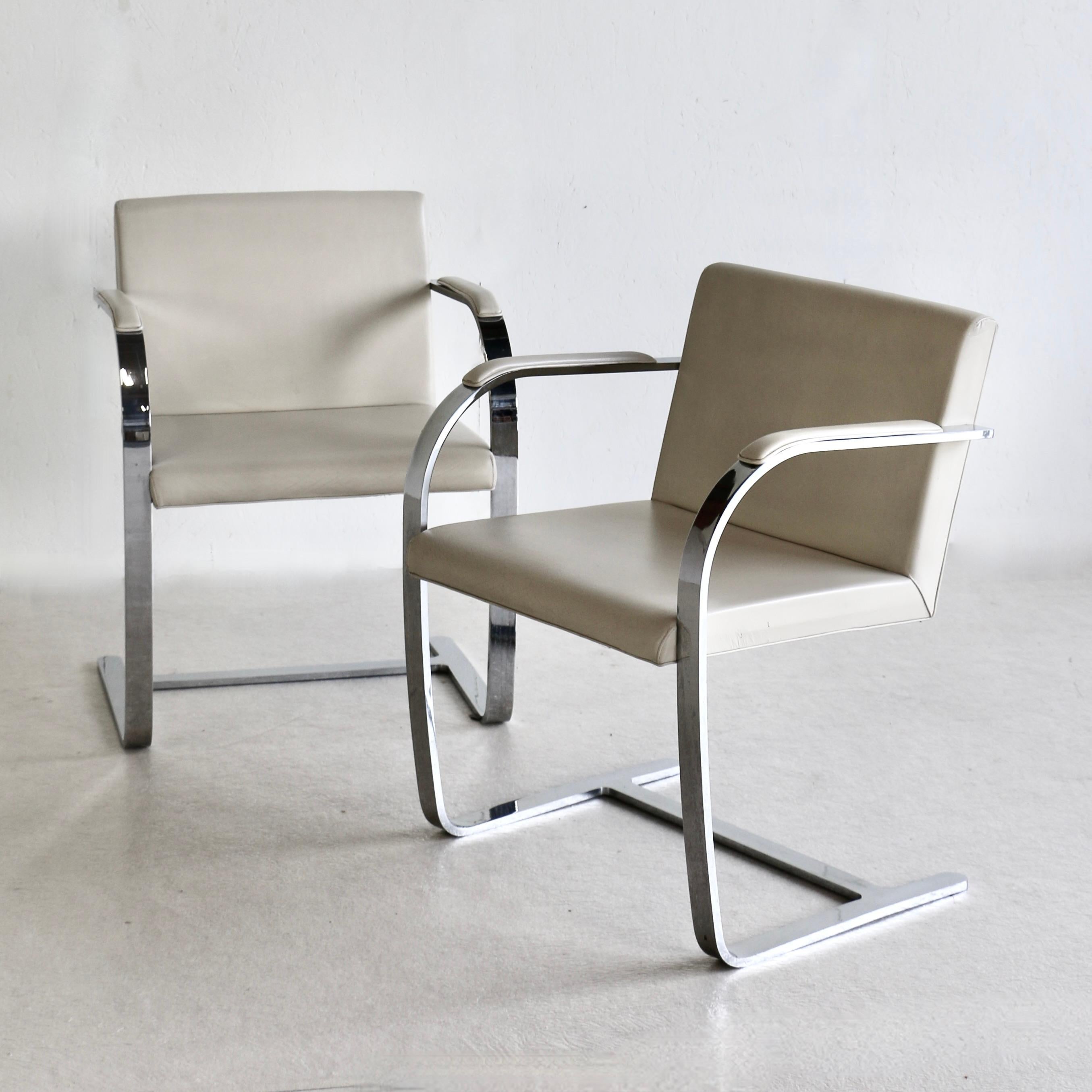 Late 20th Century A series of eight BRNO armchairs by Mies Van Der Rohe, Knoll USA edition 1980s. For Sale