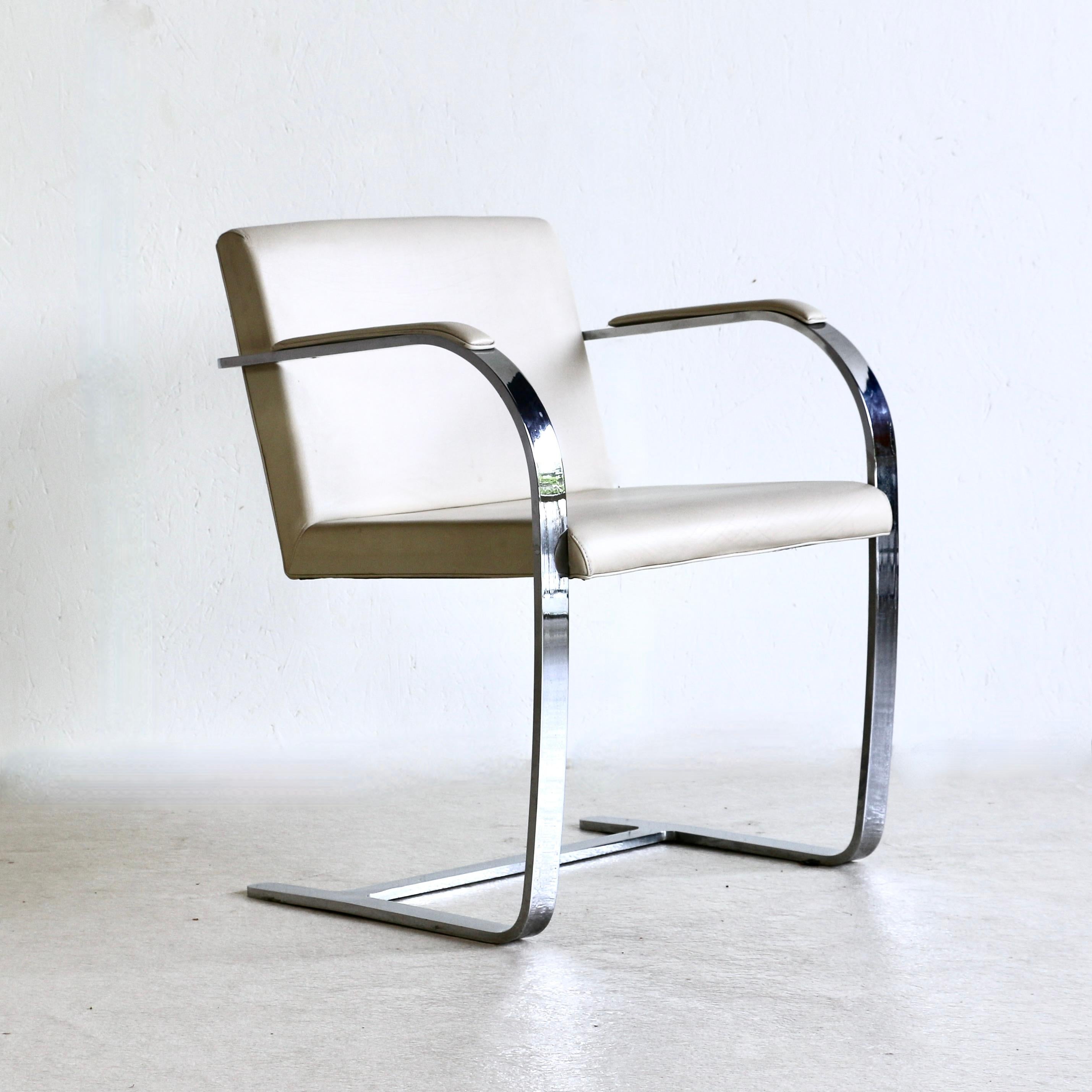 Chrome A series of eight BRNO armchairs by Mies Van Der Rohe, Knoll USA edition 1980s. For Sale