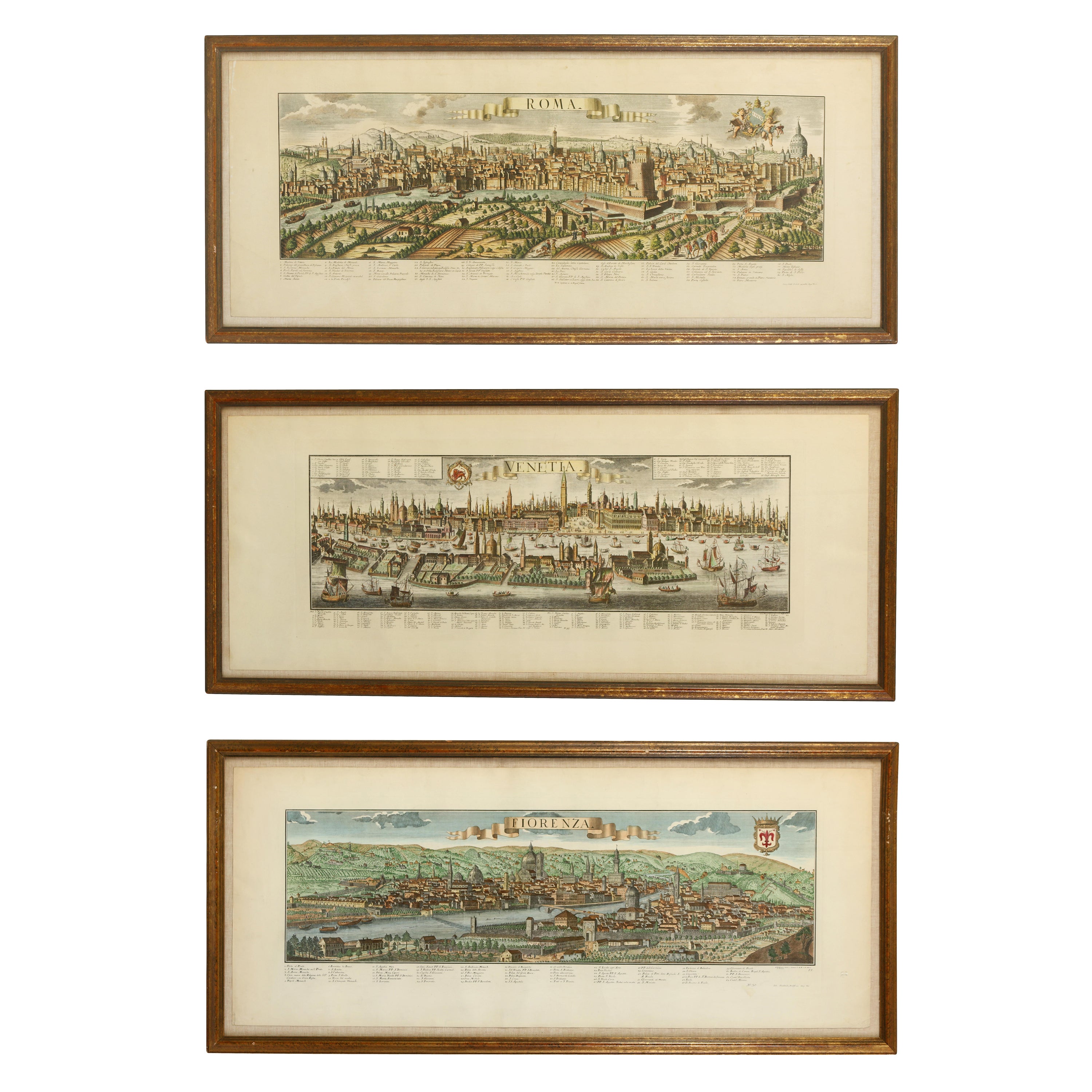 Una serie di mappe storiche delle città italiane in vendita