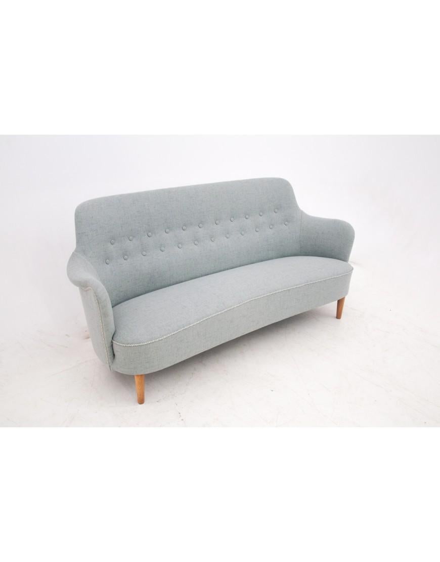 Swedish A set - a sofa with an armchair, designed by Carl Malmsten, Sweden, 1950s.  For Sale