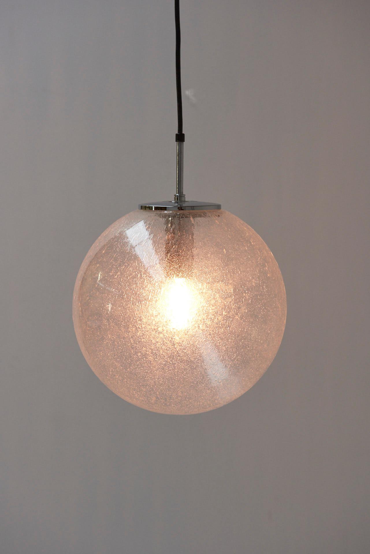 Set Bubble Glass Pendant Lamps, Glashütte Limburg 12