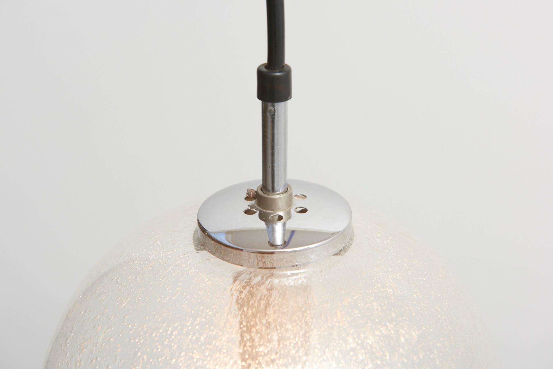 Late 20th Century Set Bubble Glass Pendant Lamps, Glashütte Limburg