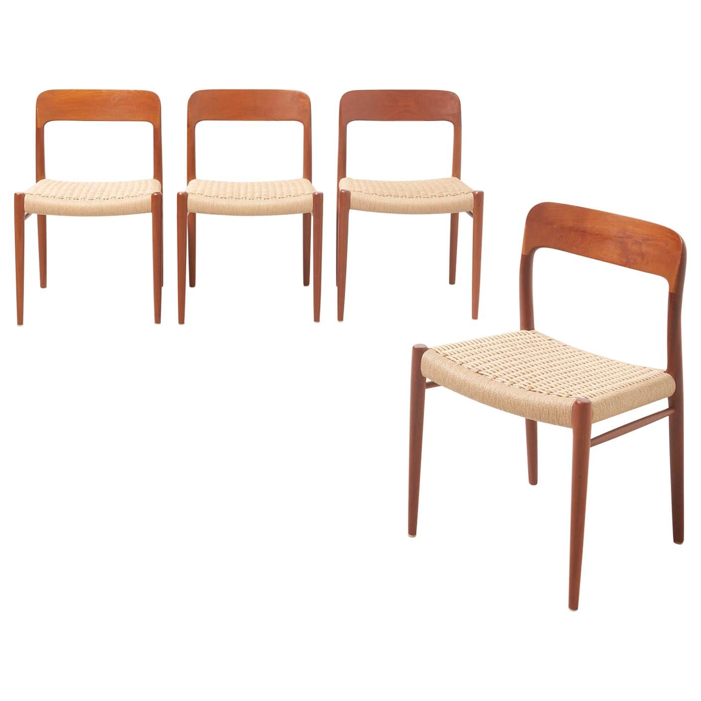 Set Dinning Chairs in Papercord, Niels O.Moller