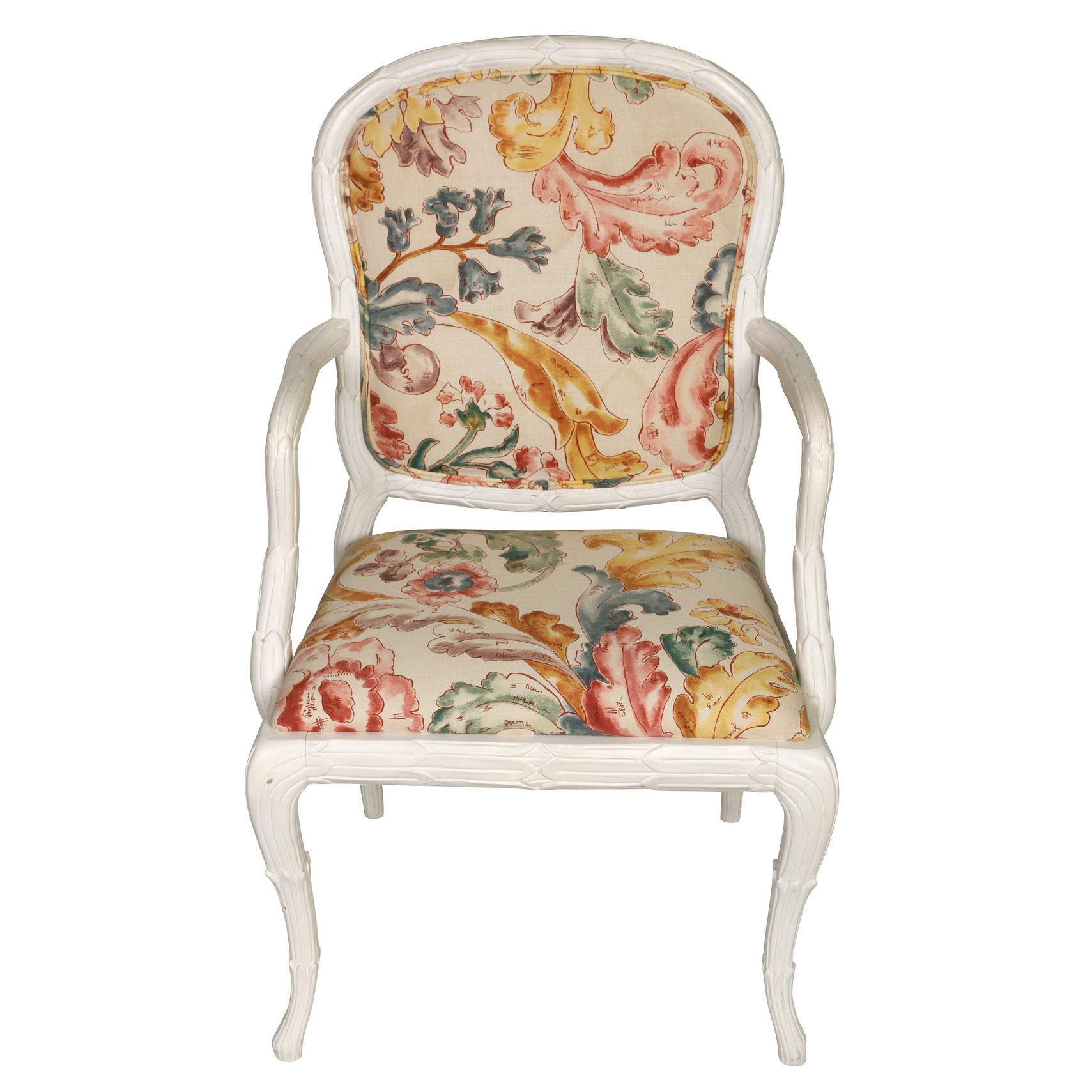 American A Set of 10 Carved Painted Dining Chairs For Sale