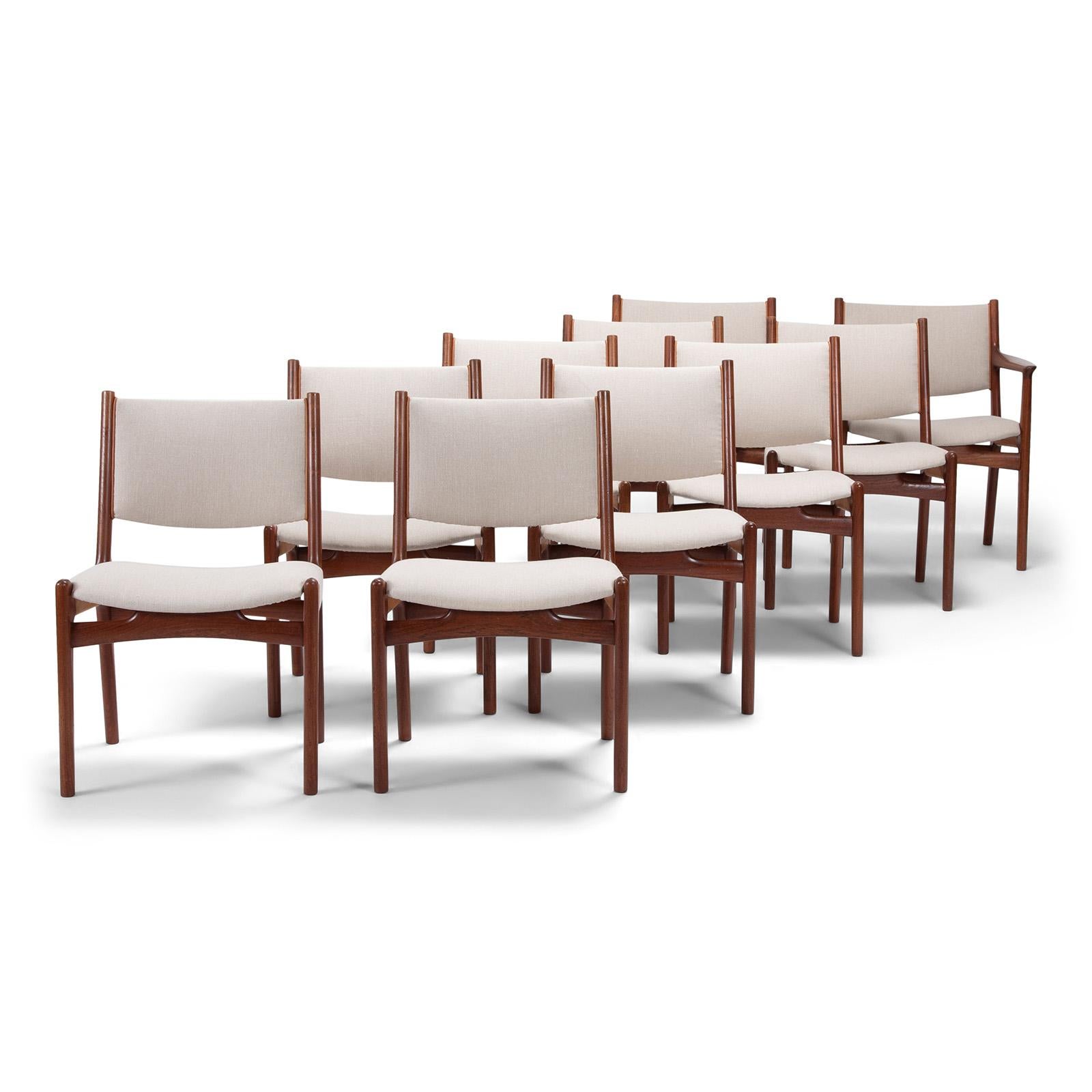 Hand-Crafted Set of 10 Chairs by Hans Wegner, Made by Cabinetmaker Johannes Hansen For Sale