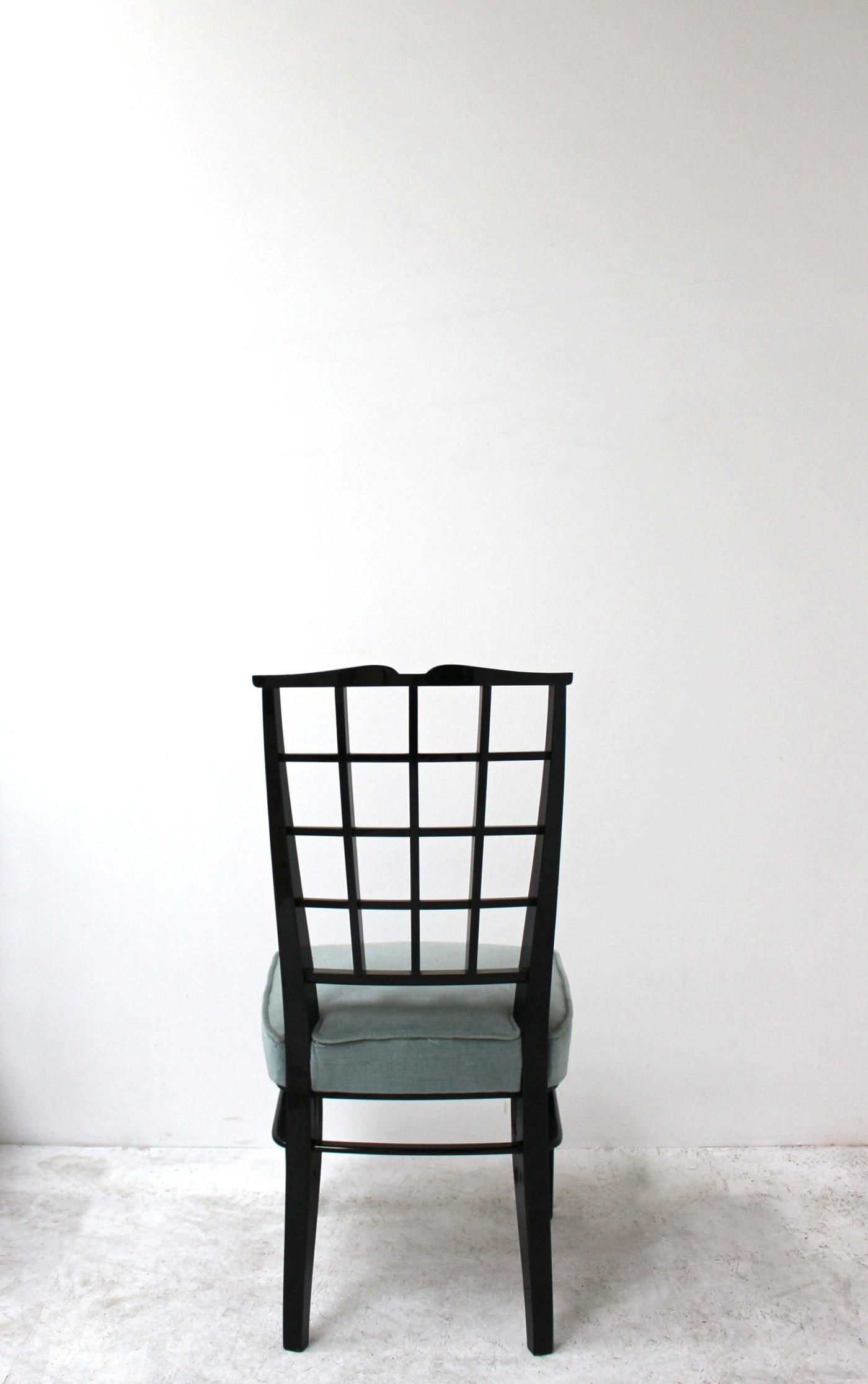 Set von 10 schwarz lackierten französischen Art-Déco-Stühlen von Dominique im Angebot 2