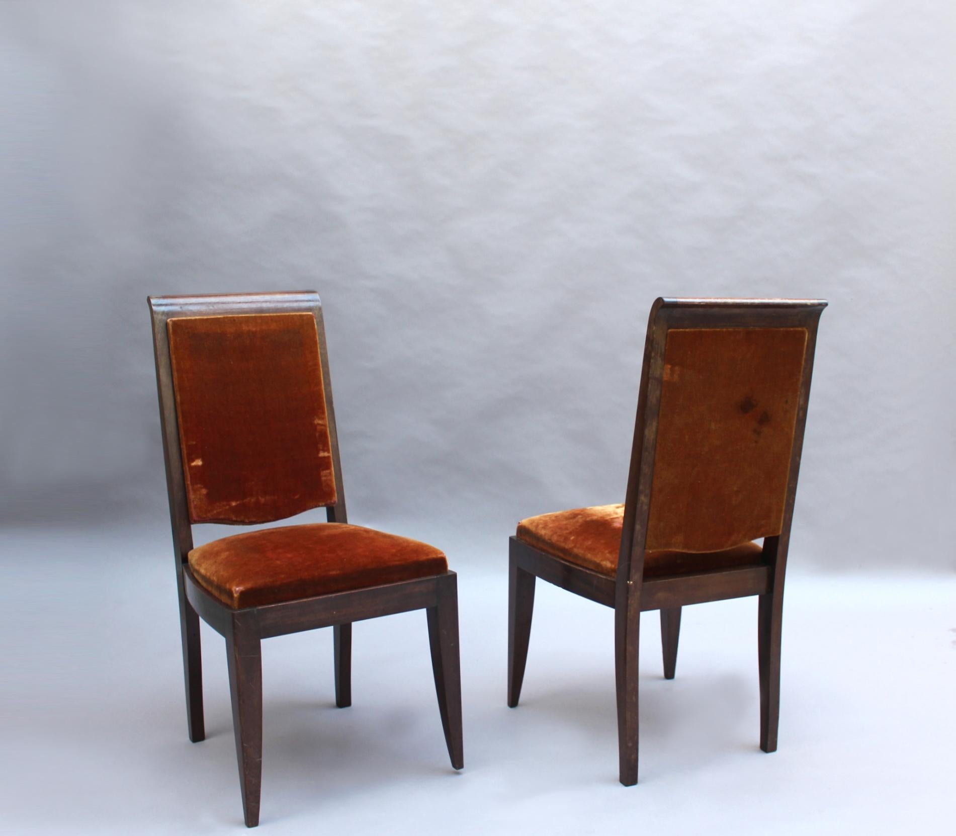 Set of 10 French Art Deco Mahogany Chairs by Gaston Poisson '8 Side and 2 Arm' 2
