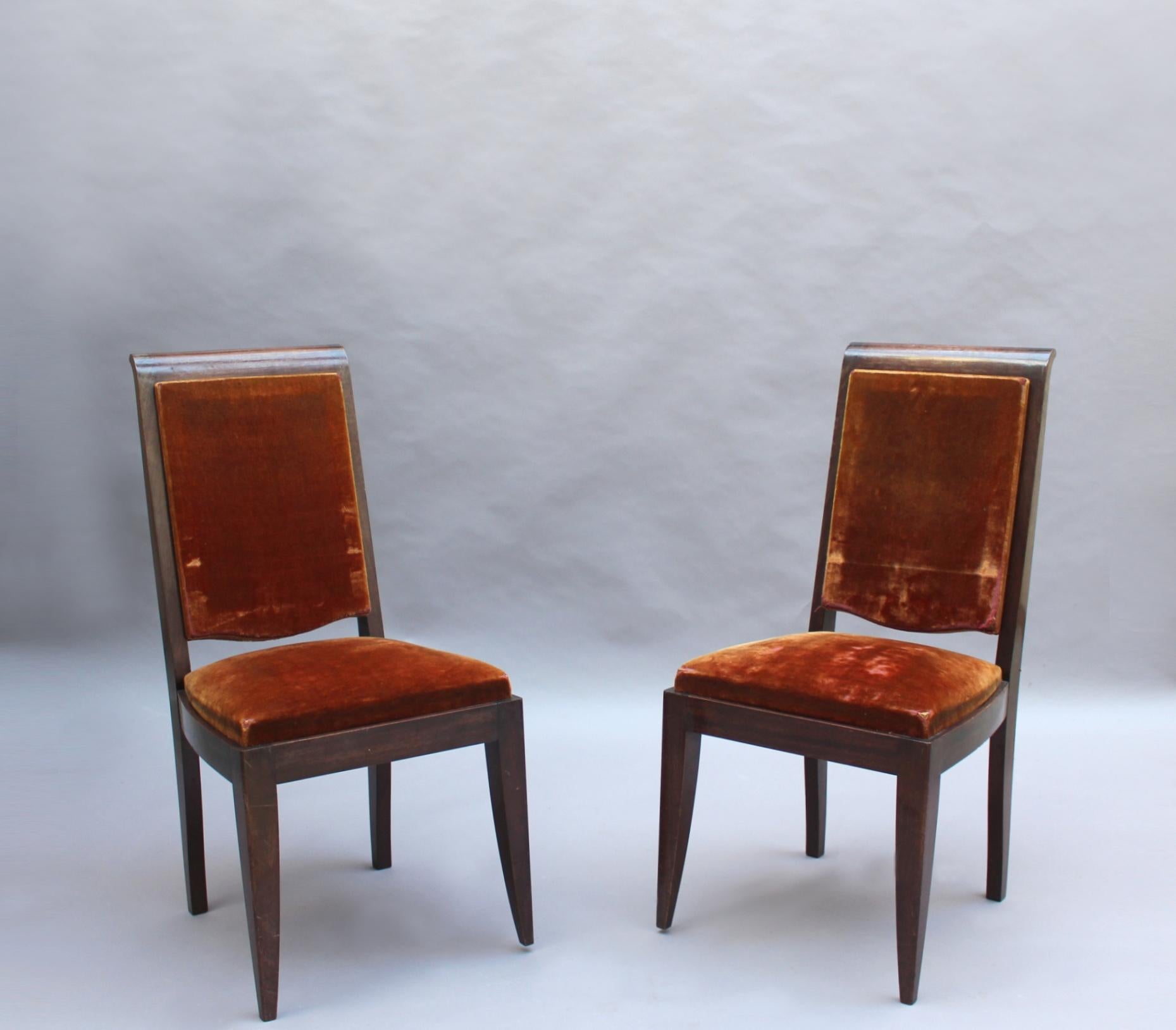 Set of 10 French Art Deco Mahogany Chairs by Gaston Poisson '8 Side and 2 Arm' 4