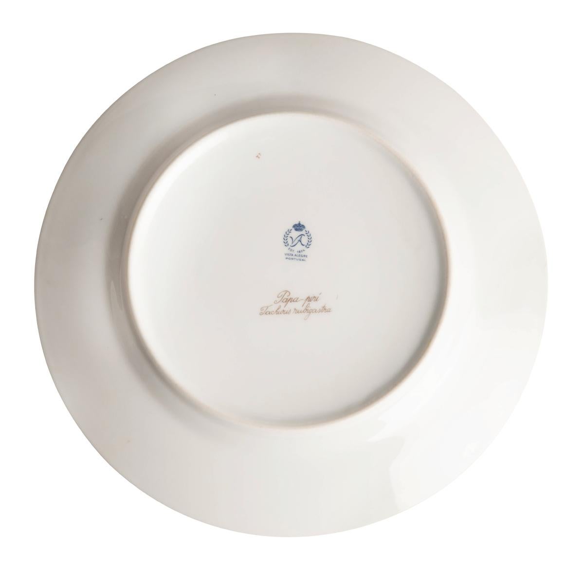 20th Century A set of 10 hand painted porcelain Vista Alegre dessert plates For Sale