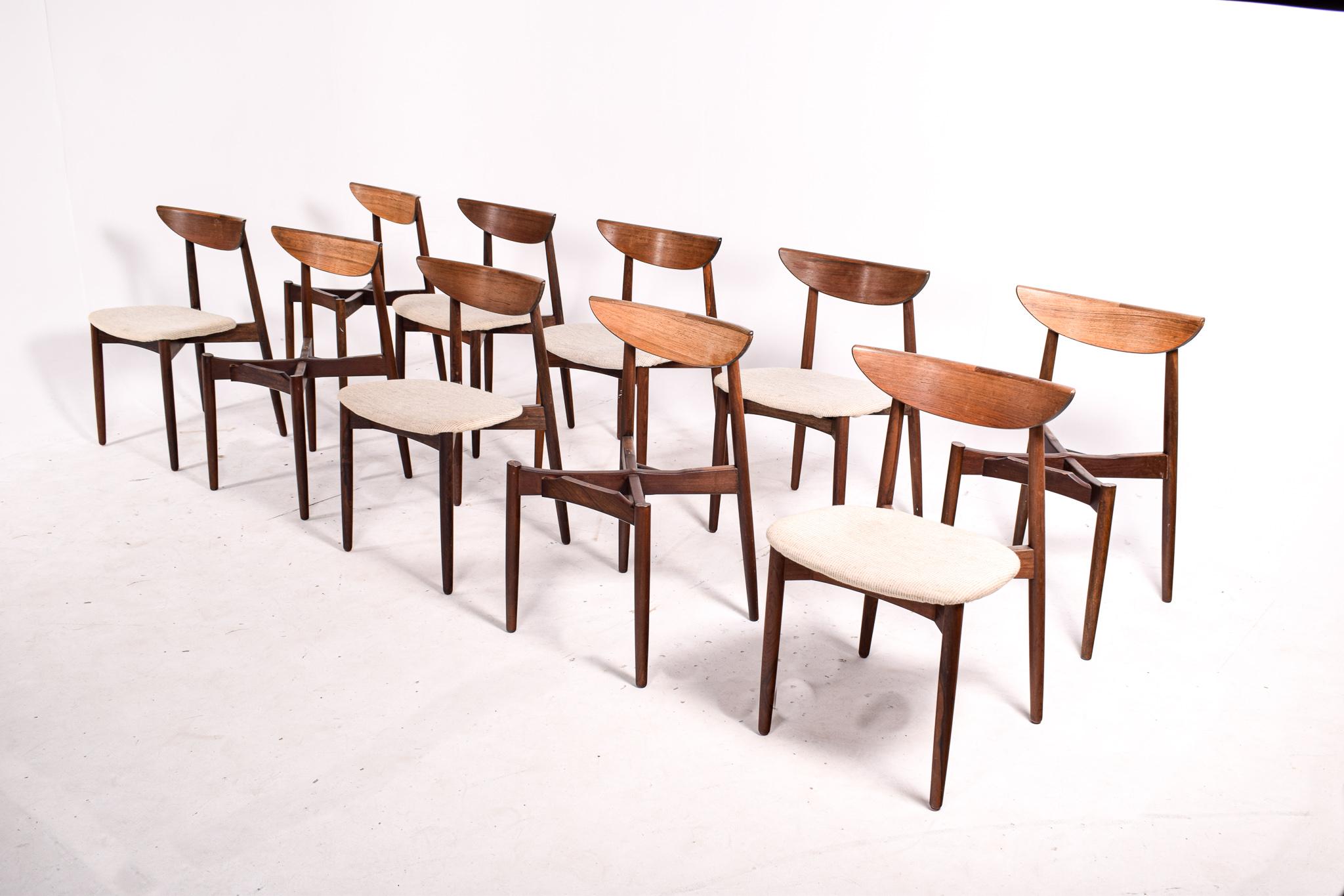 Mid-Century Modern Set of 10 Rosewood Dining Chairs by Harry Ostergaard for Randers