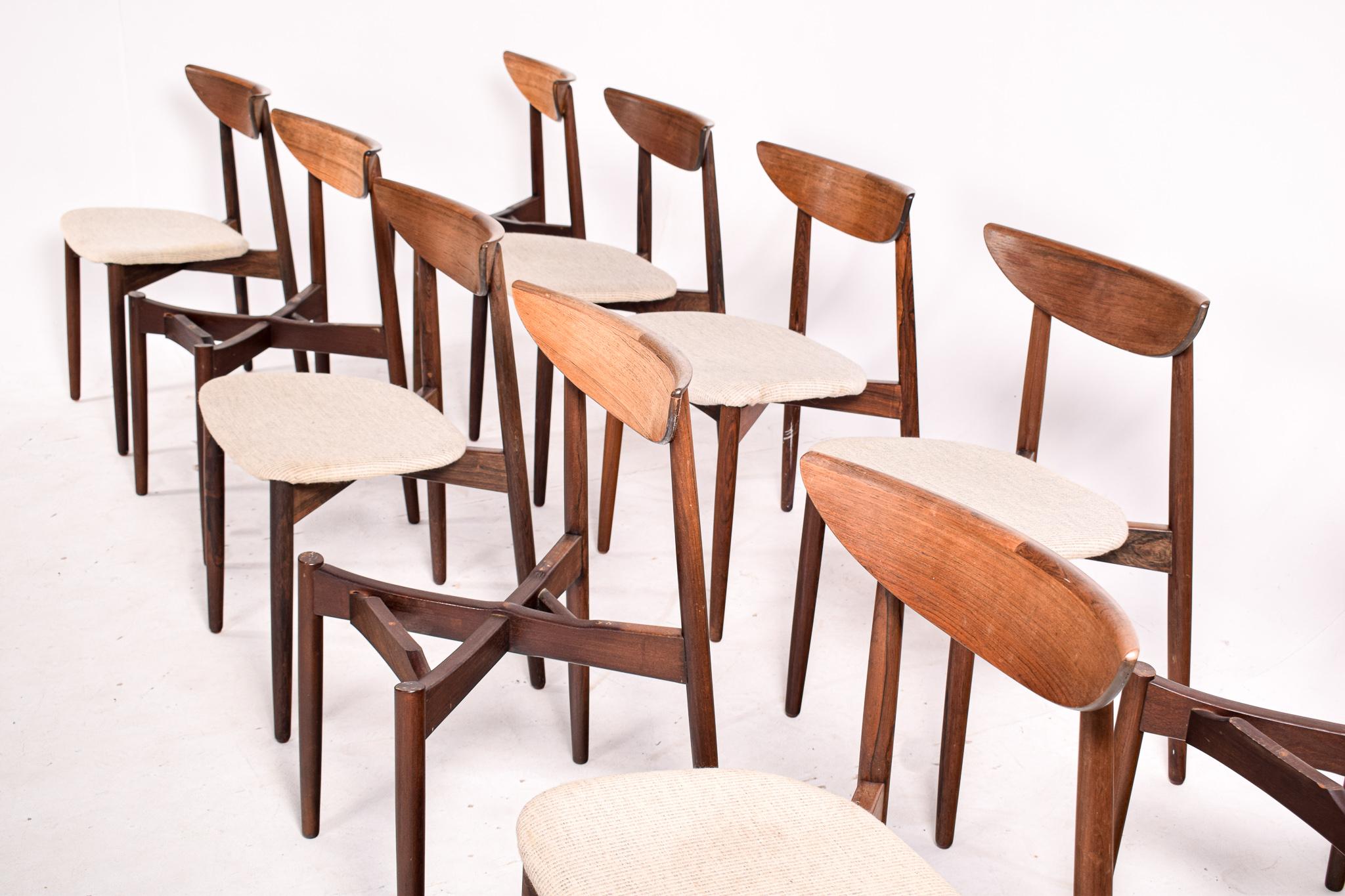 Set of 10 Rosewood Dining Chairs by Harry Ostergaard for Randers In Good Condition In Lisboa, Lisboa