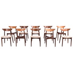 Ensemble de 10 chaises de salle à manger en bois de rose par Harry Ostergaard pour Randers
