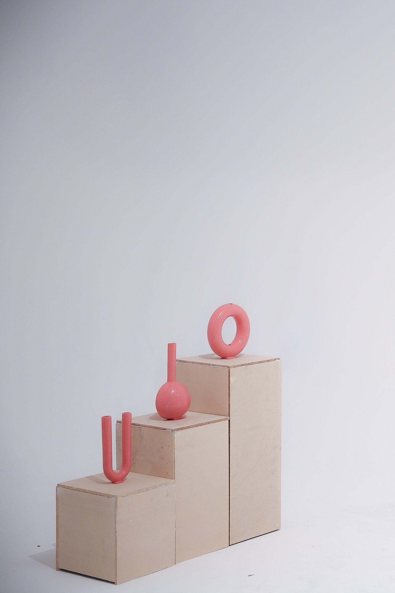 Contemporary Set of 10 Terracotta You Matt Vases by Valeria Vasi