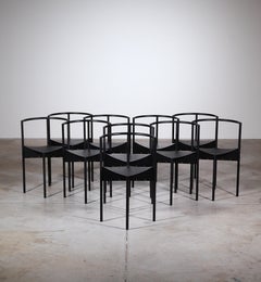 A Set of 10 " Wendy Wright " Black Chairs by Philippe Starck France 1980's