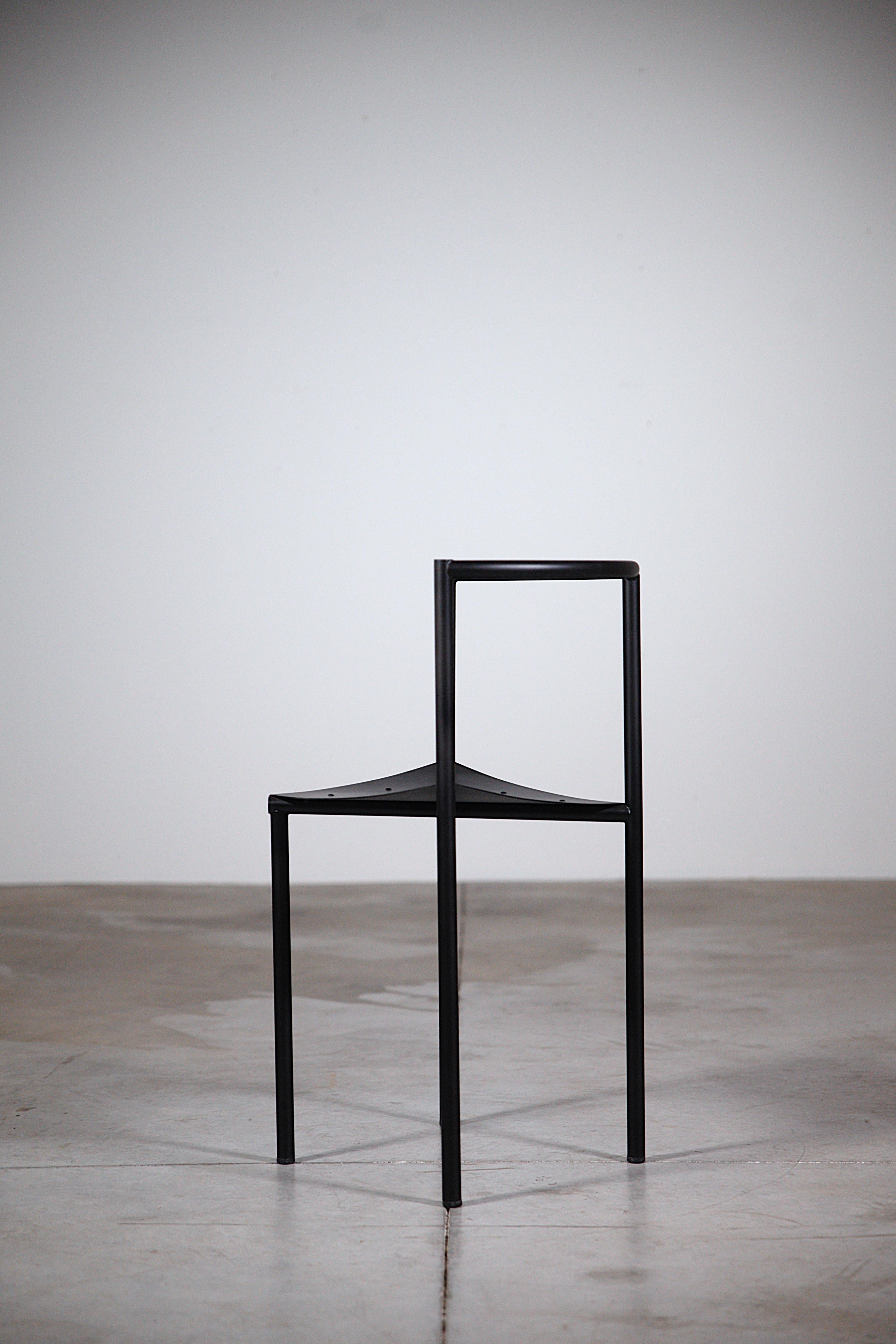 Peint Ensemble de 10 chaises noires 