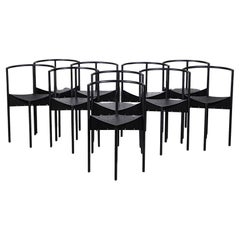 A Set of 10 " Wendy Wright " Black Chairs by Philippe Starck France 1980's