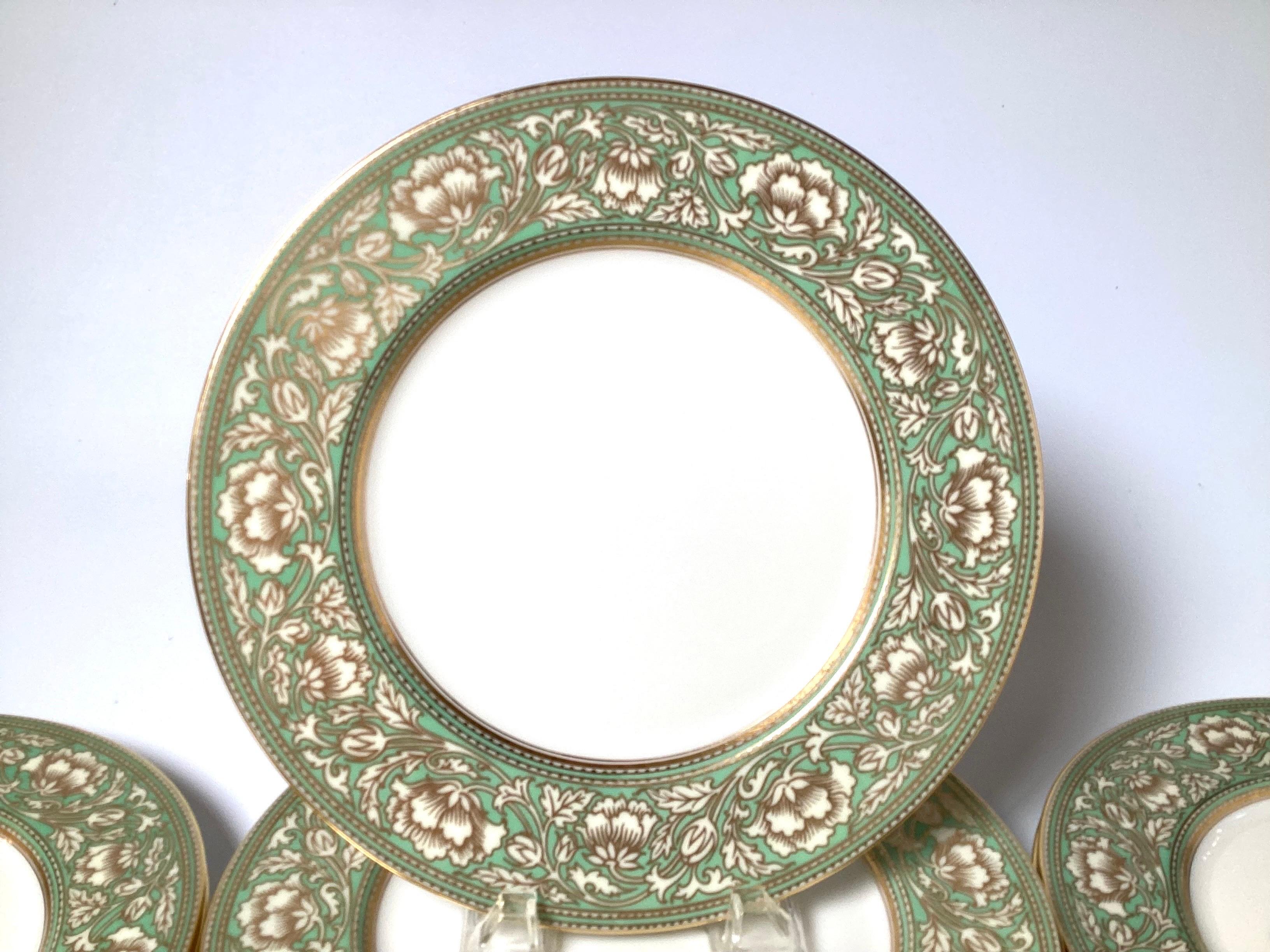 20th Century Set of 12 Antique Lenox Green Mark Service Plates 1920's For Sale