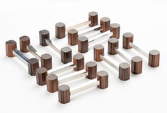 Ensemble de 12 porte-couteaux Art Déco en métal chromé ébène