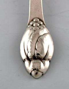 Set of 12 Evald Nielsen Number 6 Cake Forks in All Silver, 1920s