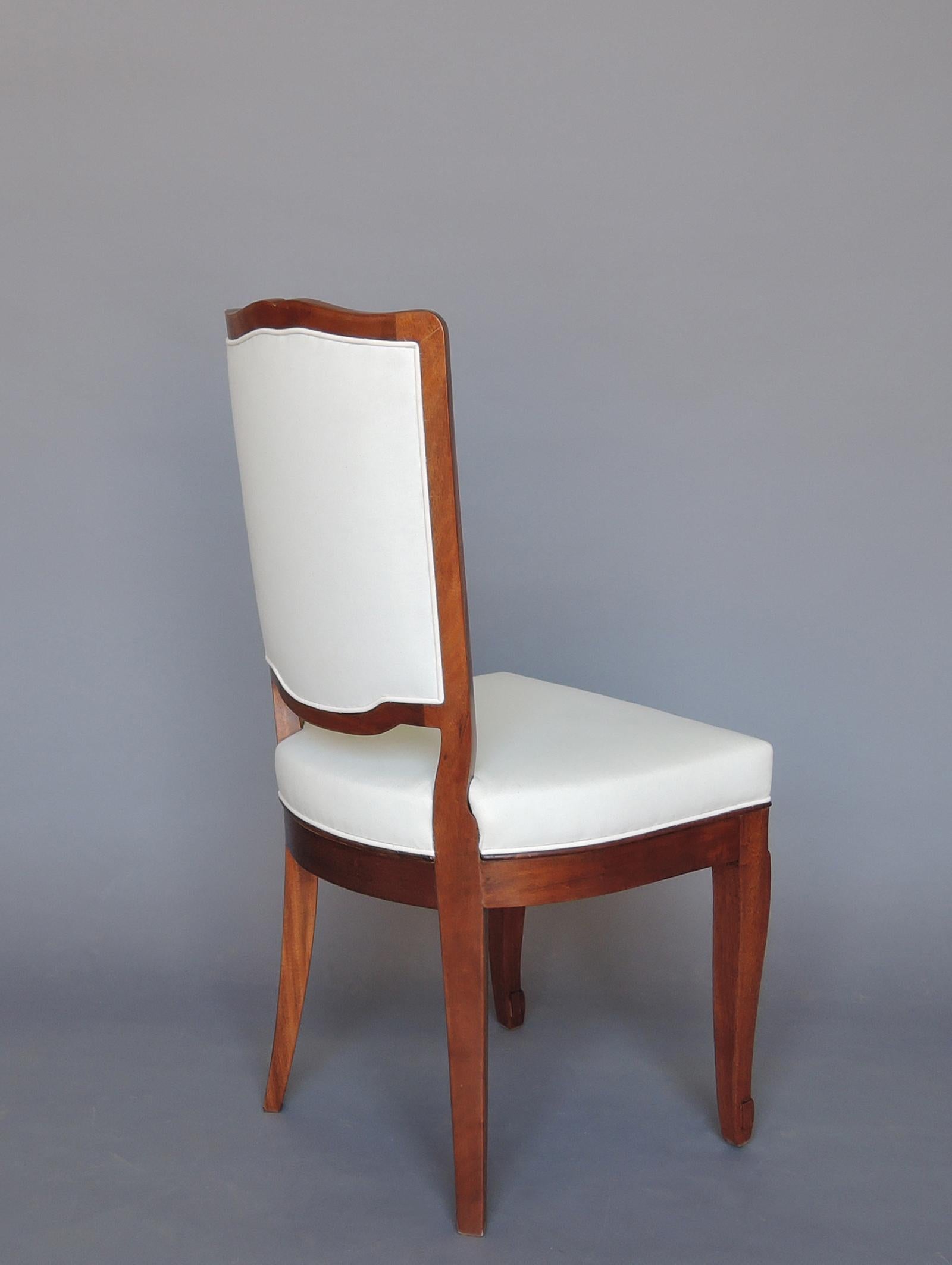 A Set of 12 Fine French Art Deco Mahogany Dining Chairs in the Manner of Arbus 1