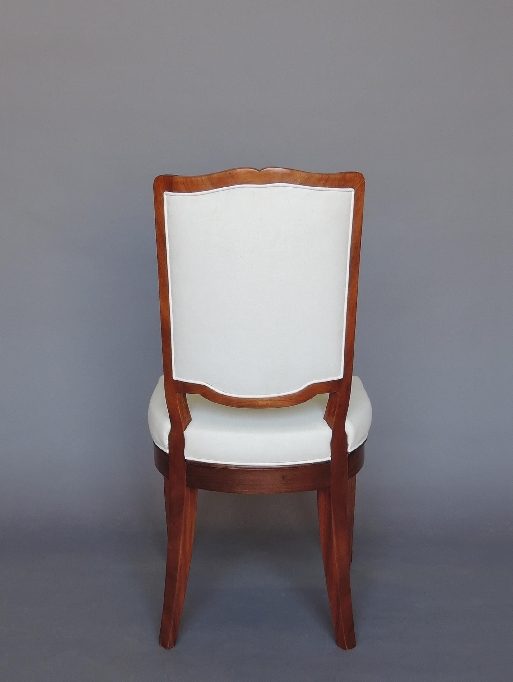 A Set of 12 Fine French Art Deco Mahogany Dining Chairs in the Manner of Arbus 2