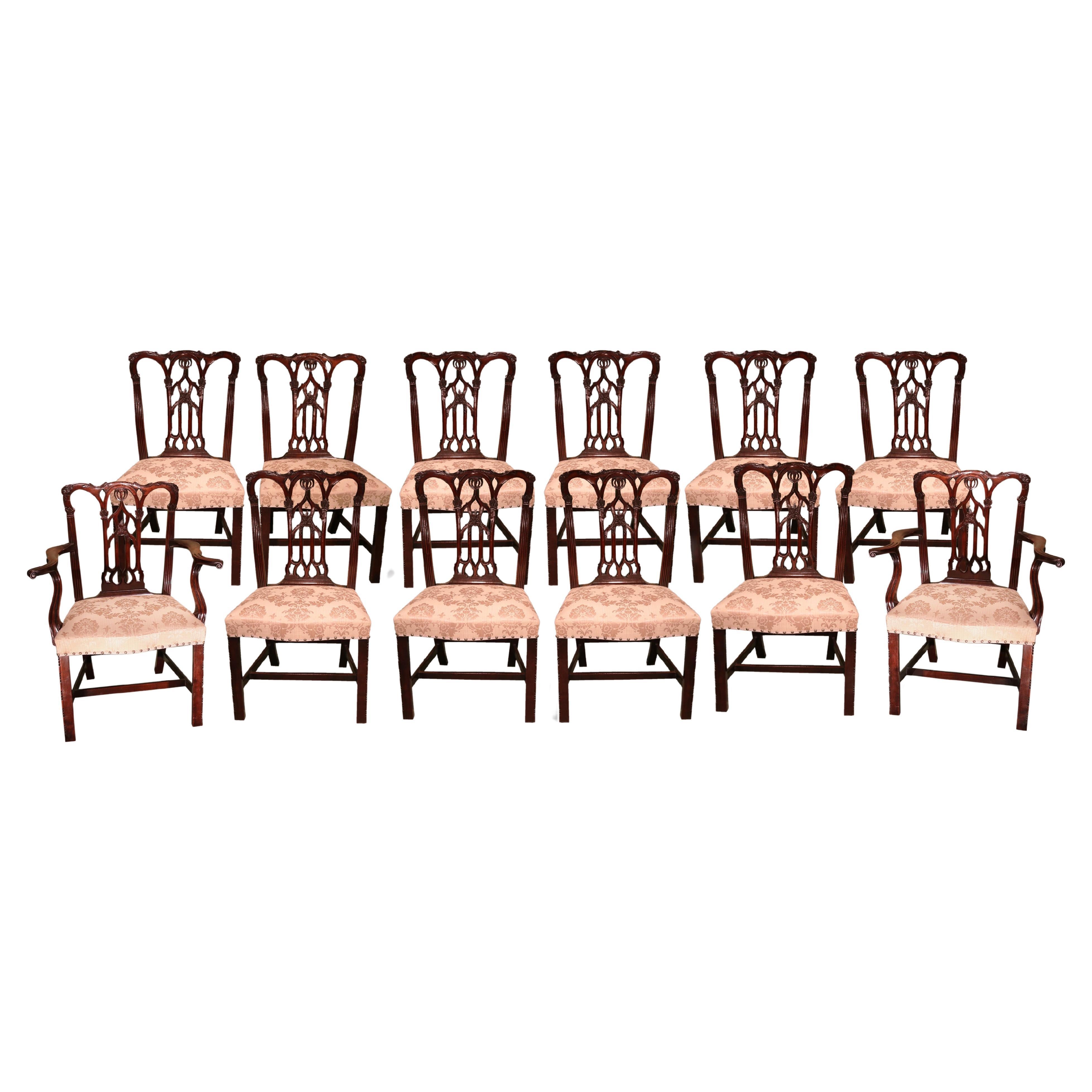 A set of 12 Mid 19th century mahogany Dining Chairs.