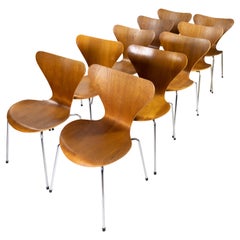 Set of 12 Series Seven Chairs, Model 3107, of Teak Designed by Arne Jacobsen