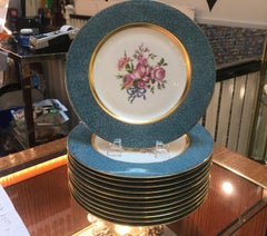 Set di 12 piatti da portata con servizio floreale e dorato di Theodore Haviland, diametro 10,75