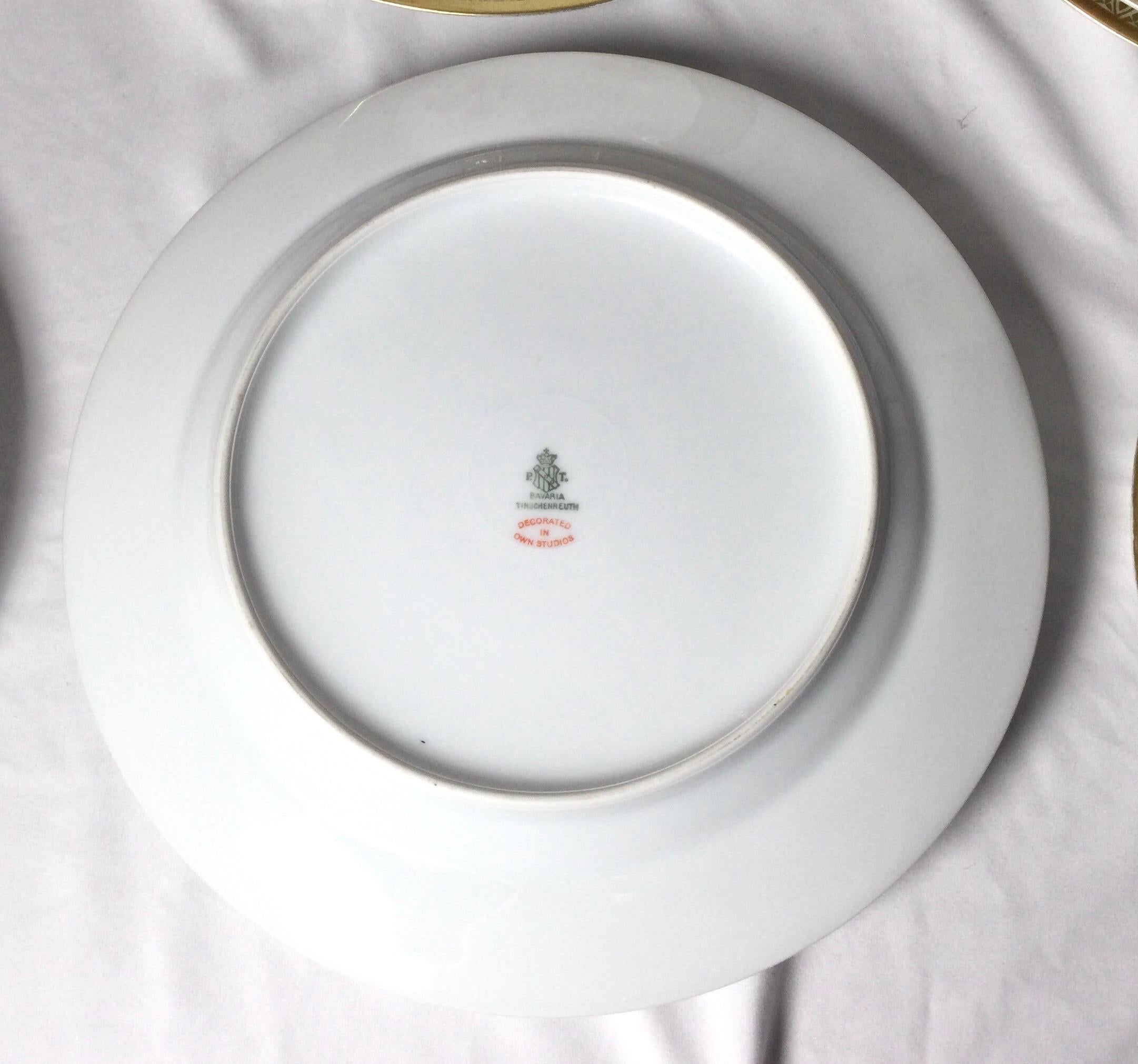 Set of 12 Tirschenreuth Porcelain Service Plates For Sale 3