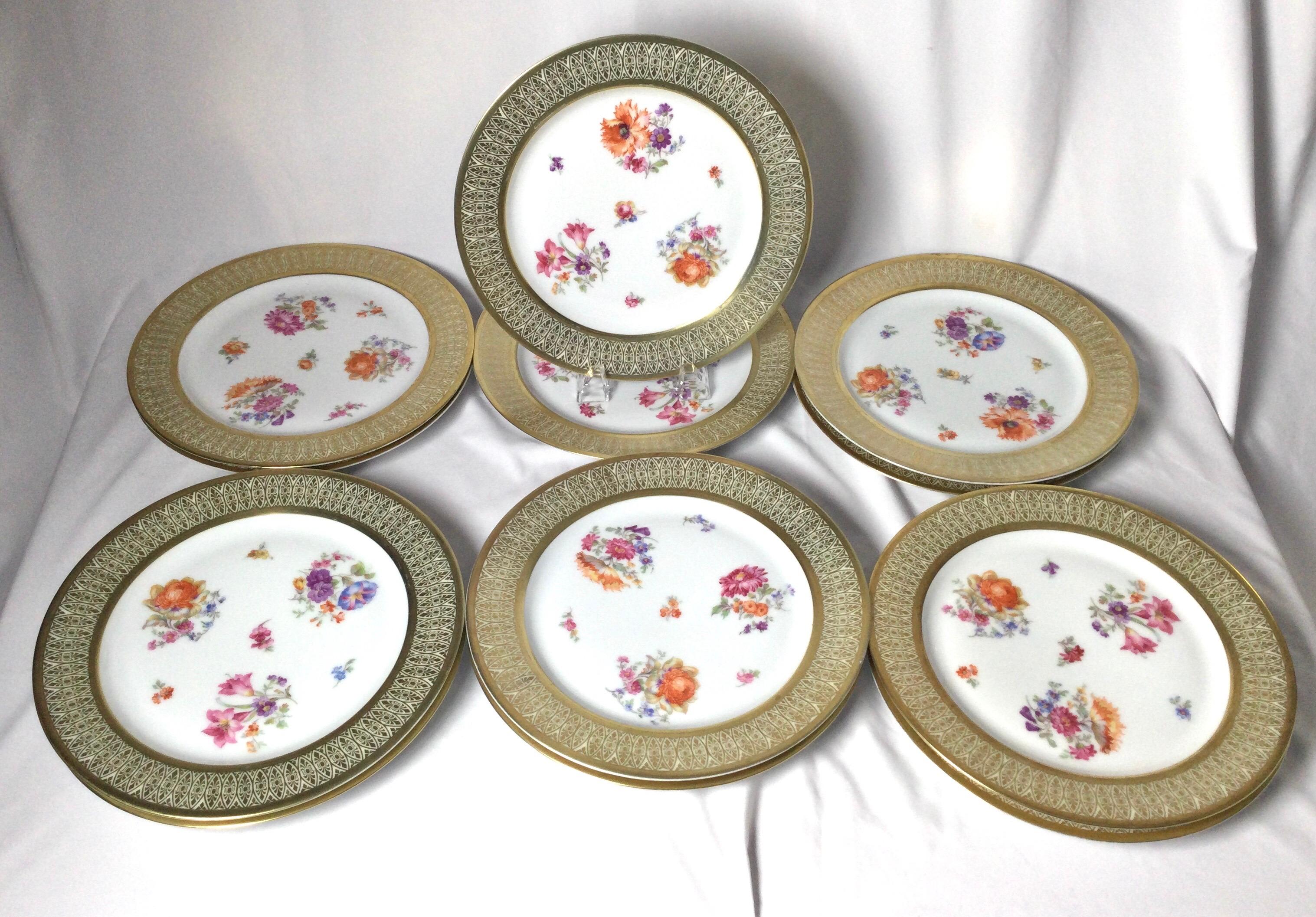 Set de 12 platos de servicio de porcelana Tirschenreuth Alemán en venta