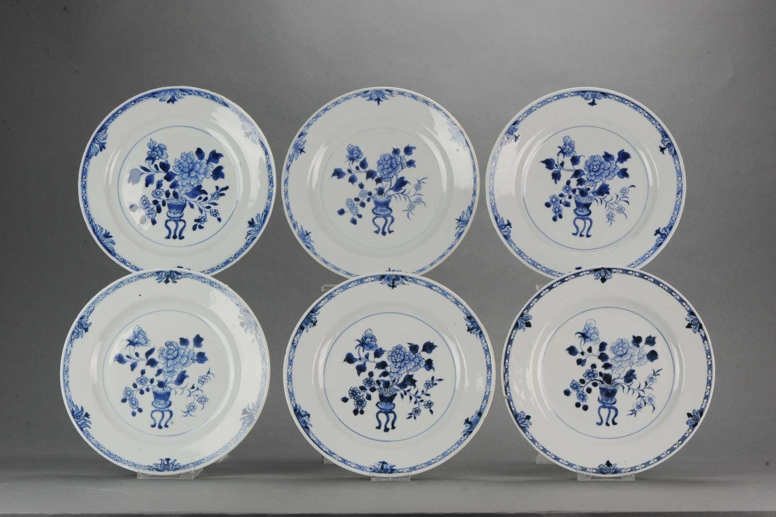 Qing Set of Chinese Blue and White Plate for Wall Decoration Porcelain China For Sale