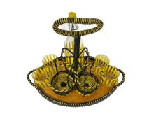 A set of 1950s tray with glasses and bottle rack