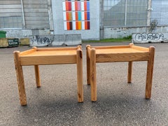 Set of 1970´S Scandinavian Brutalist Pine Side Tables or Nightstands