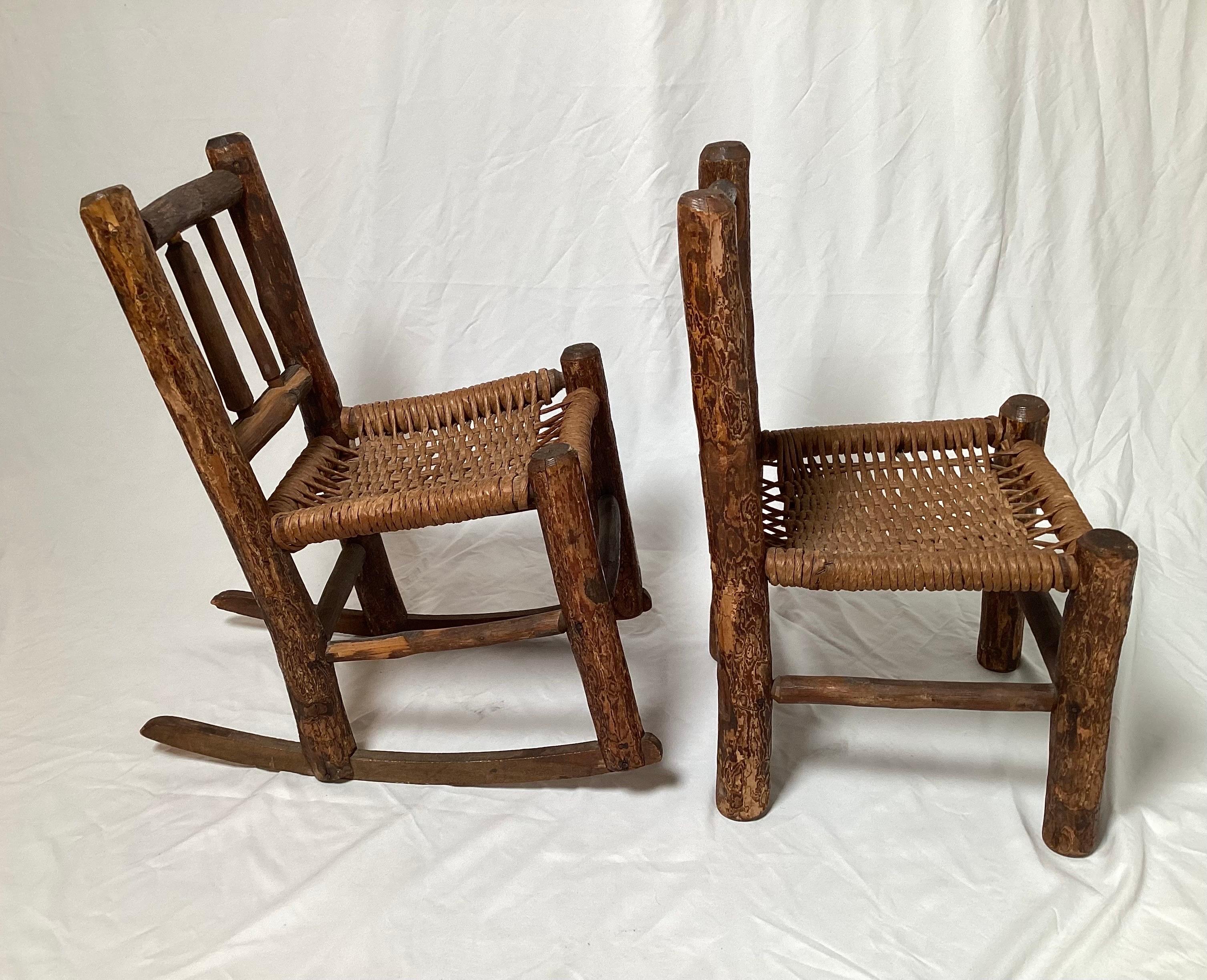 American Set of 19th Century Adirondack Children's Chairs For Sale
