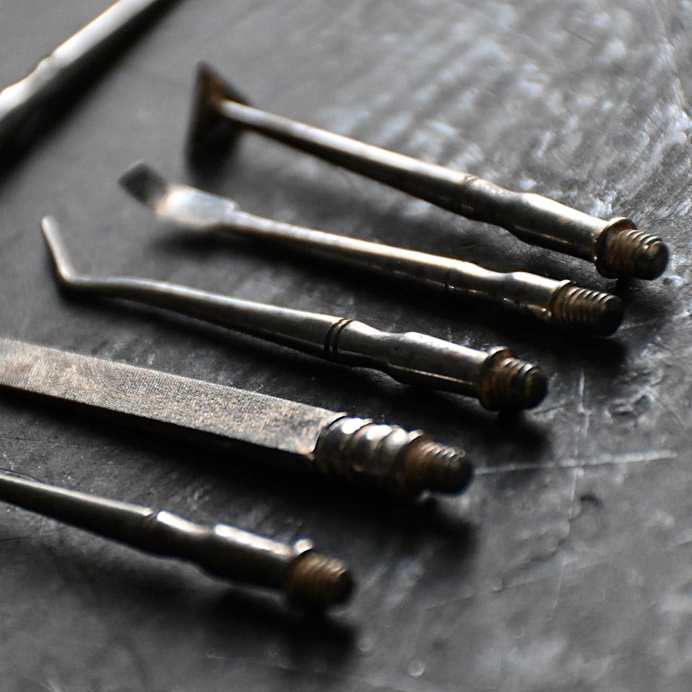 Hand-Crafted Set of 19th Century Dental Hygiene Tools For Sale