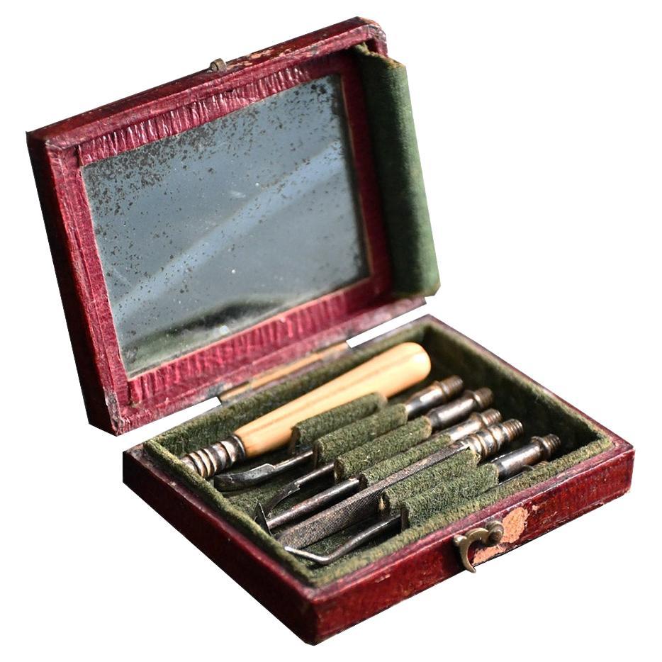 Set of 19th Century Dental Hygiene Tools For Sale