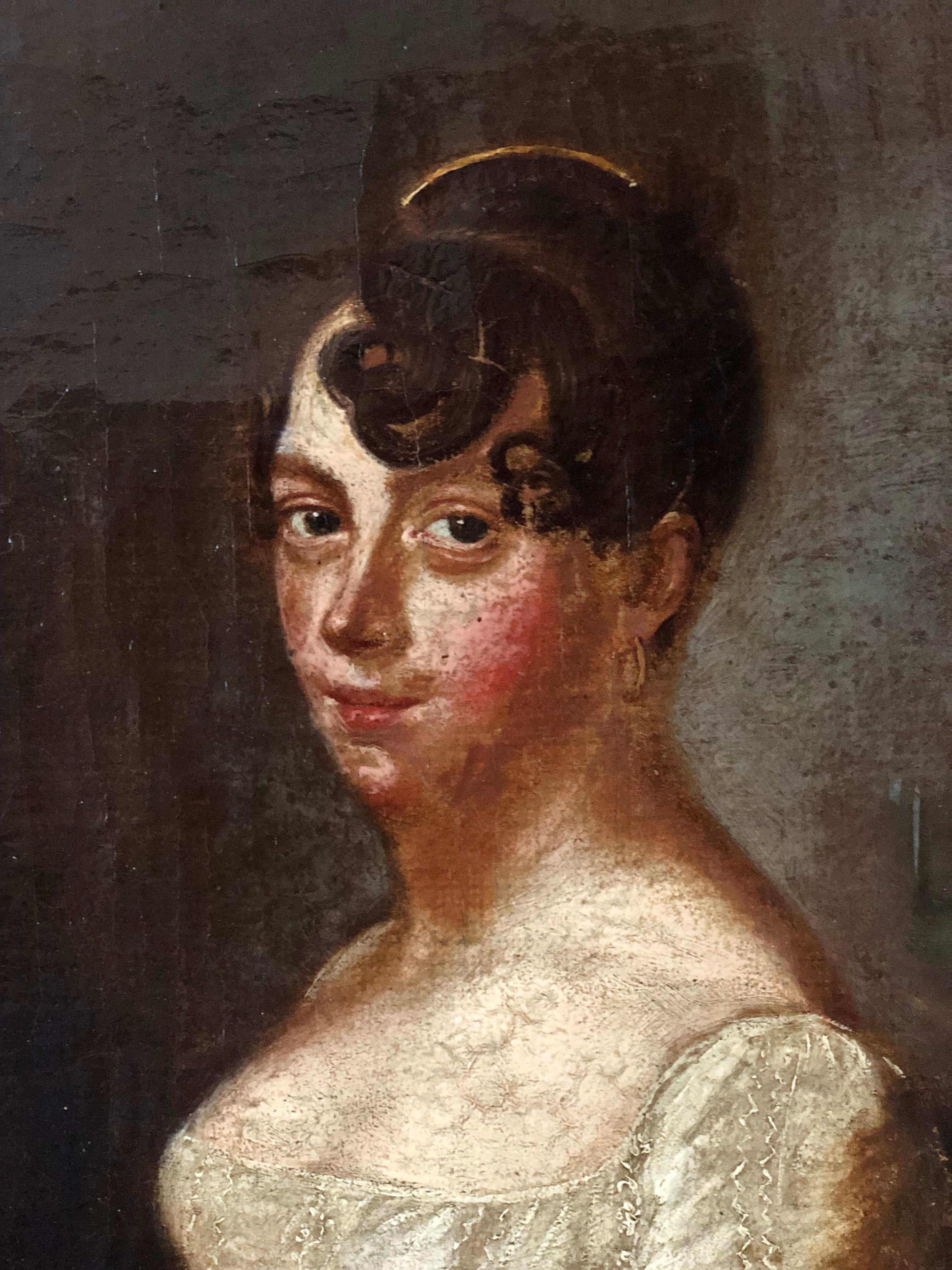 Una serie di ritratti di coppia tedeschi del XIX secolo In condizioni buone a Sakskøbing, DK