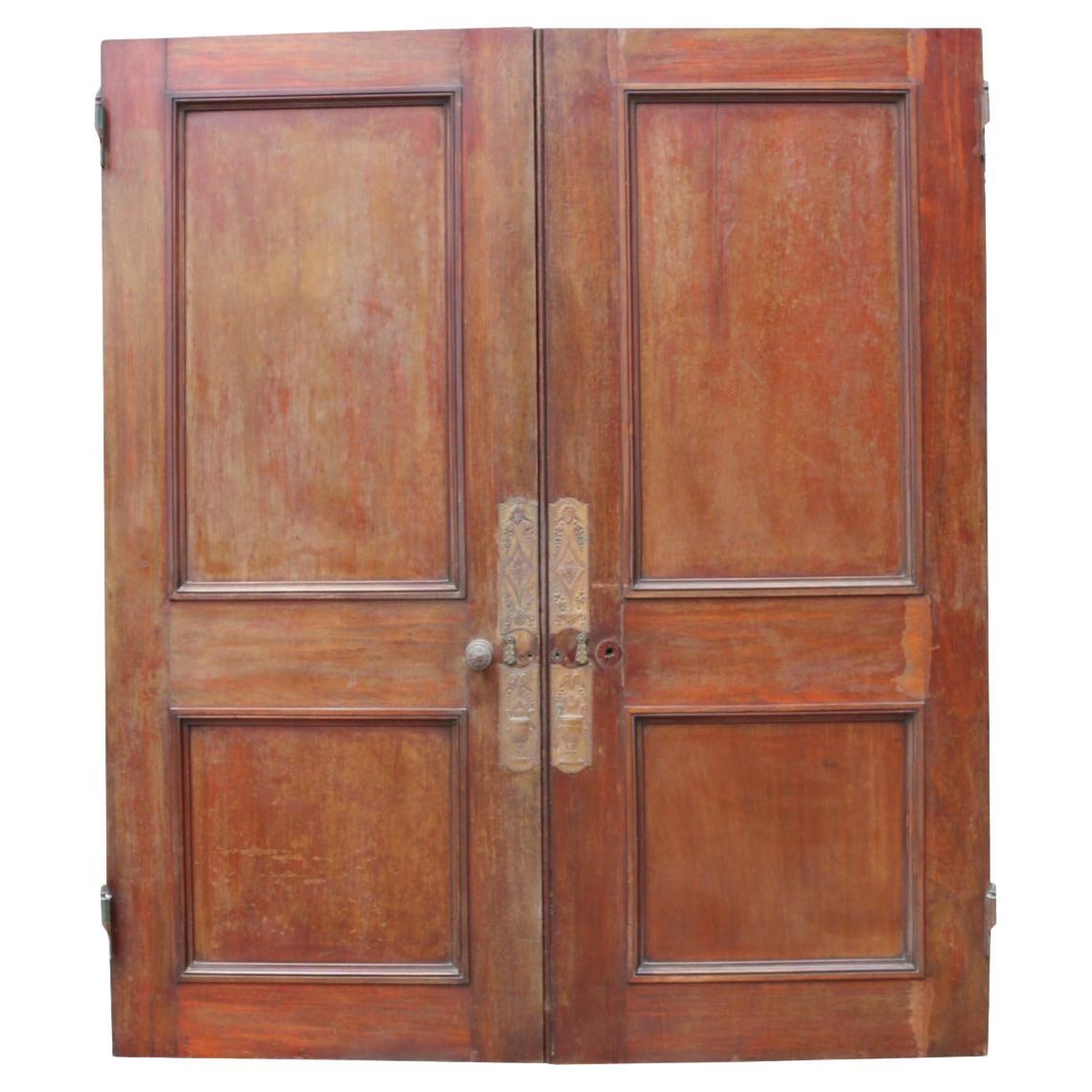 Set of 19th Century Mahogany Double Doors For Sale