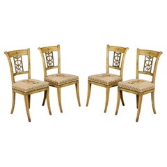 Set norditalienischer bemalter Stühle aus dem 19. Jahrhundert