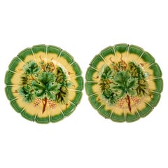 A Set of 2 Vintage Majolica Plates made by Sarreguemines 