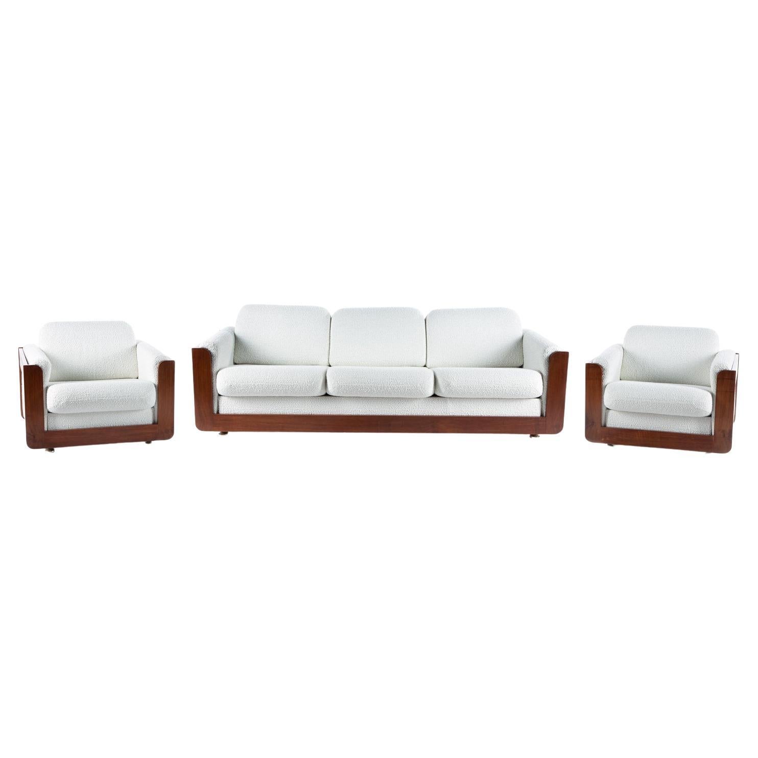 A set of 2 armchairs and one sofa