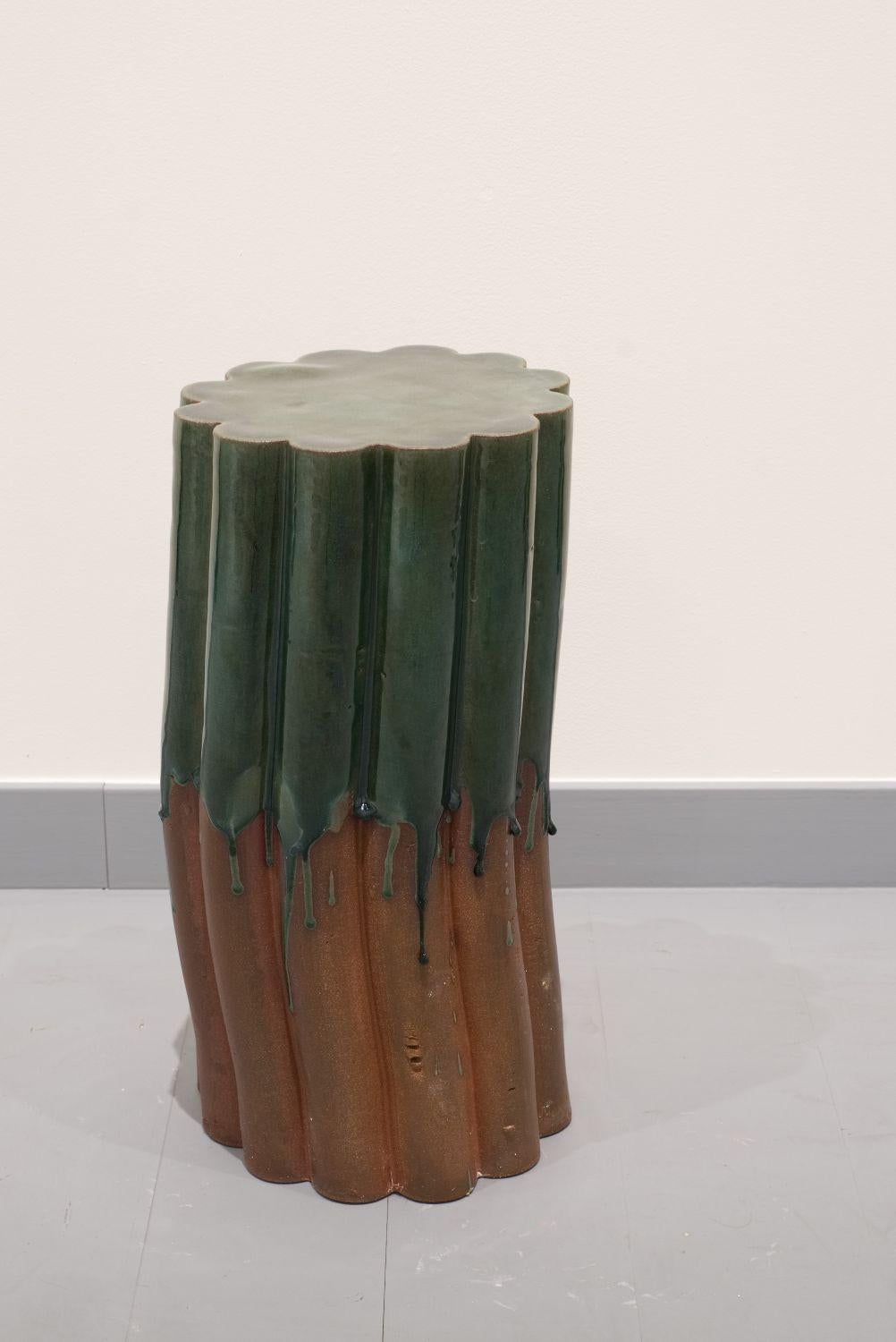 Glazed Set of 2 Element Vases, Tall and Pillar Stools by Milan Pekař
