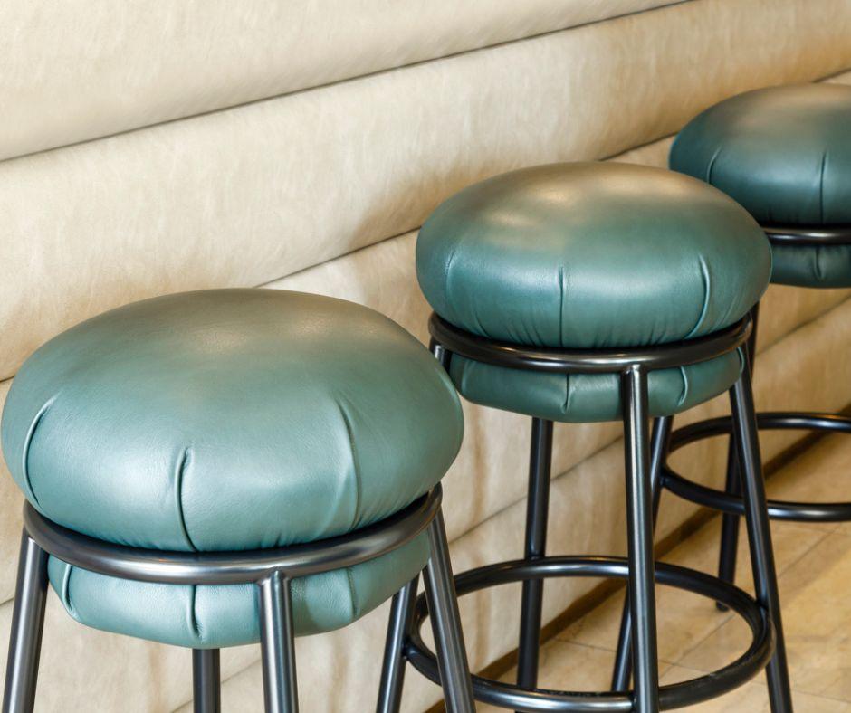 navy faux leather bar stools