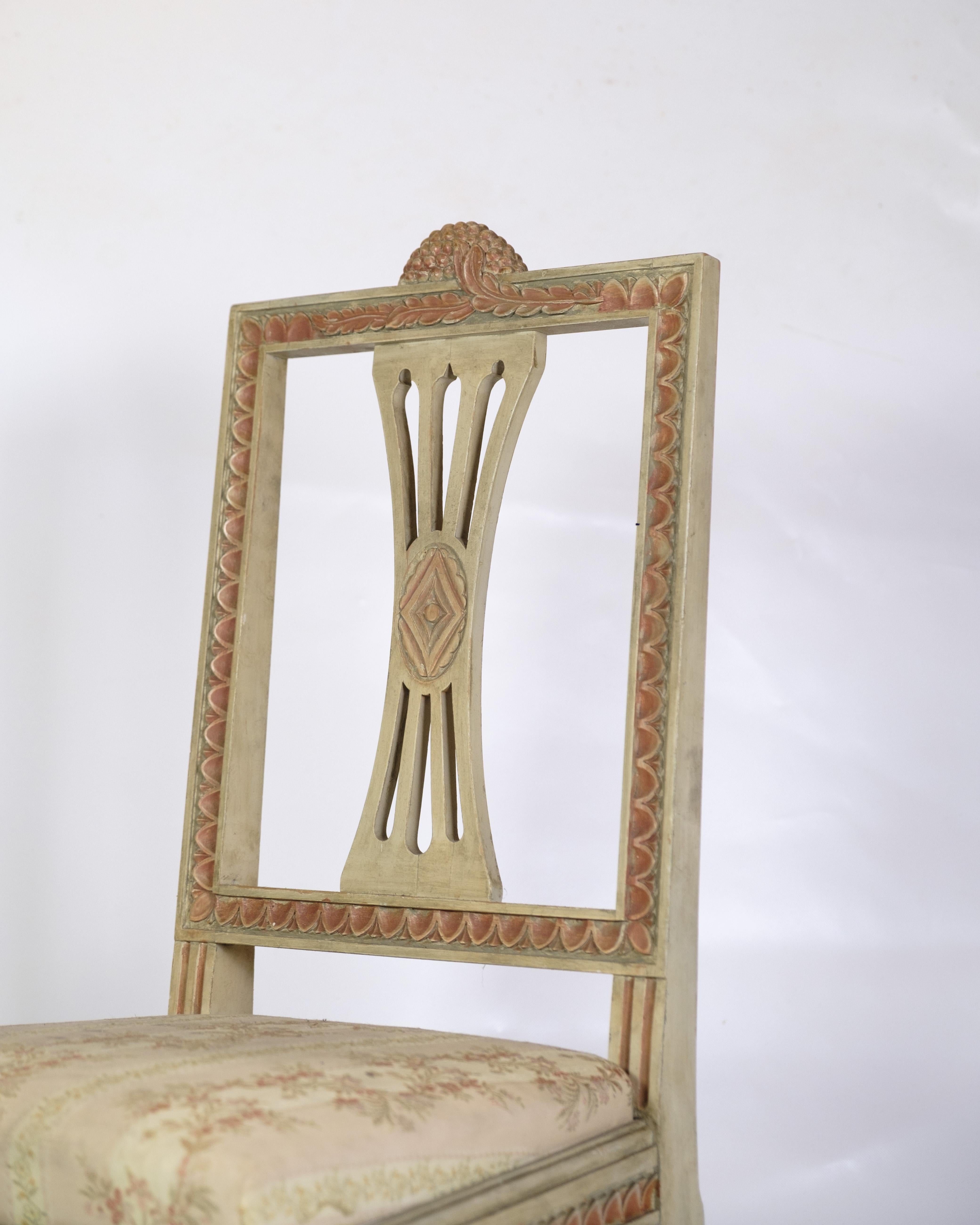 A Set Of 2 Gustavian Style Chairs From 1880s  In Good Condition For Sale In Lejre, DK