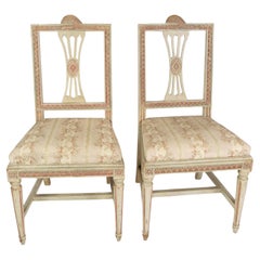Ensemble de 2 chaises de style gustavien des années 1880