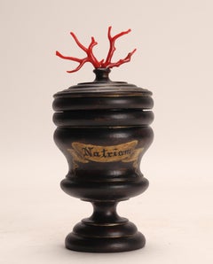 Set di 2 vasi di legno da farmacia per erboristeria, Italia, 1850 circa