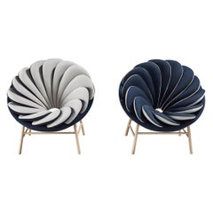 Set of 2 Quetzal Armchairs, Gray and Blue by Marc Venot
